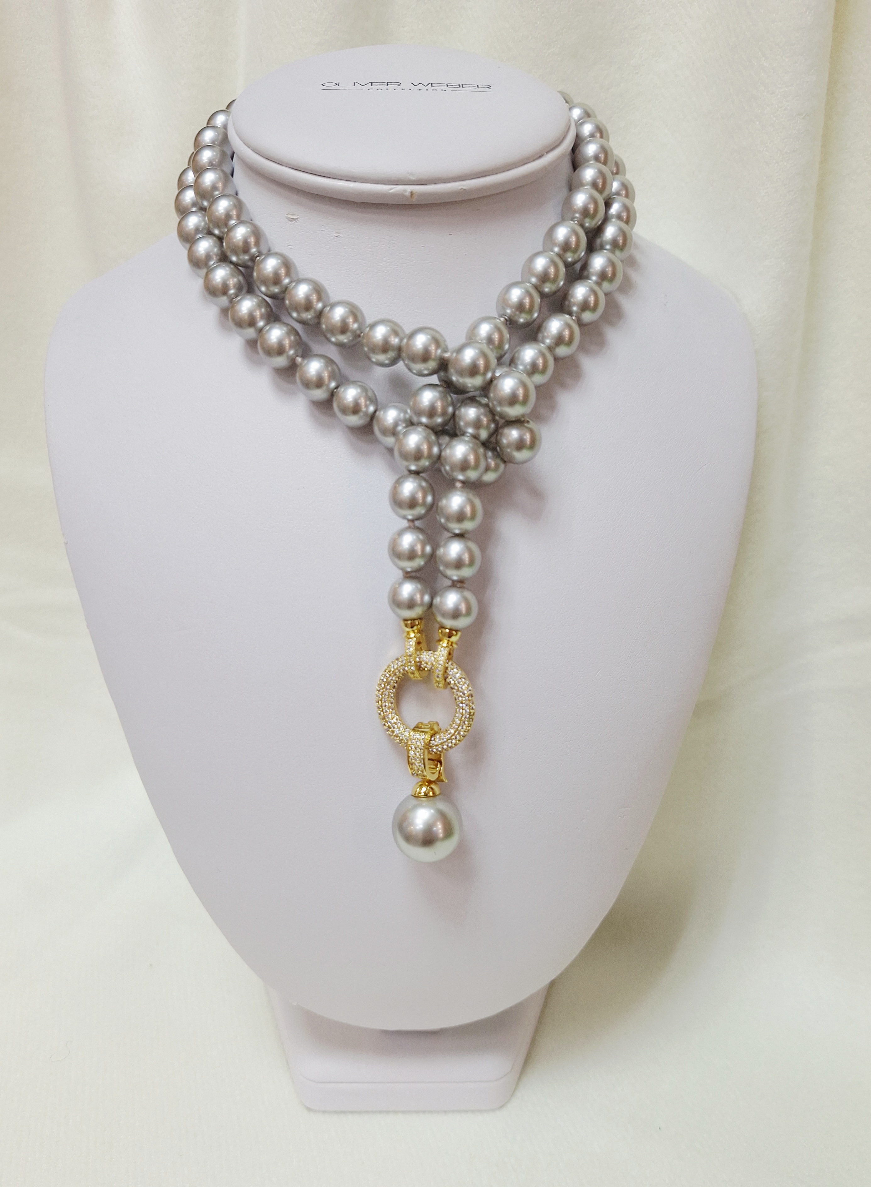 Жемчужное колье с замком Swarovski